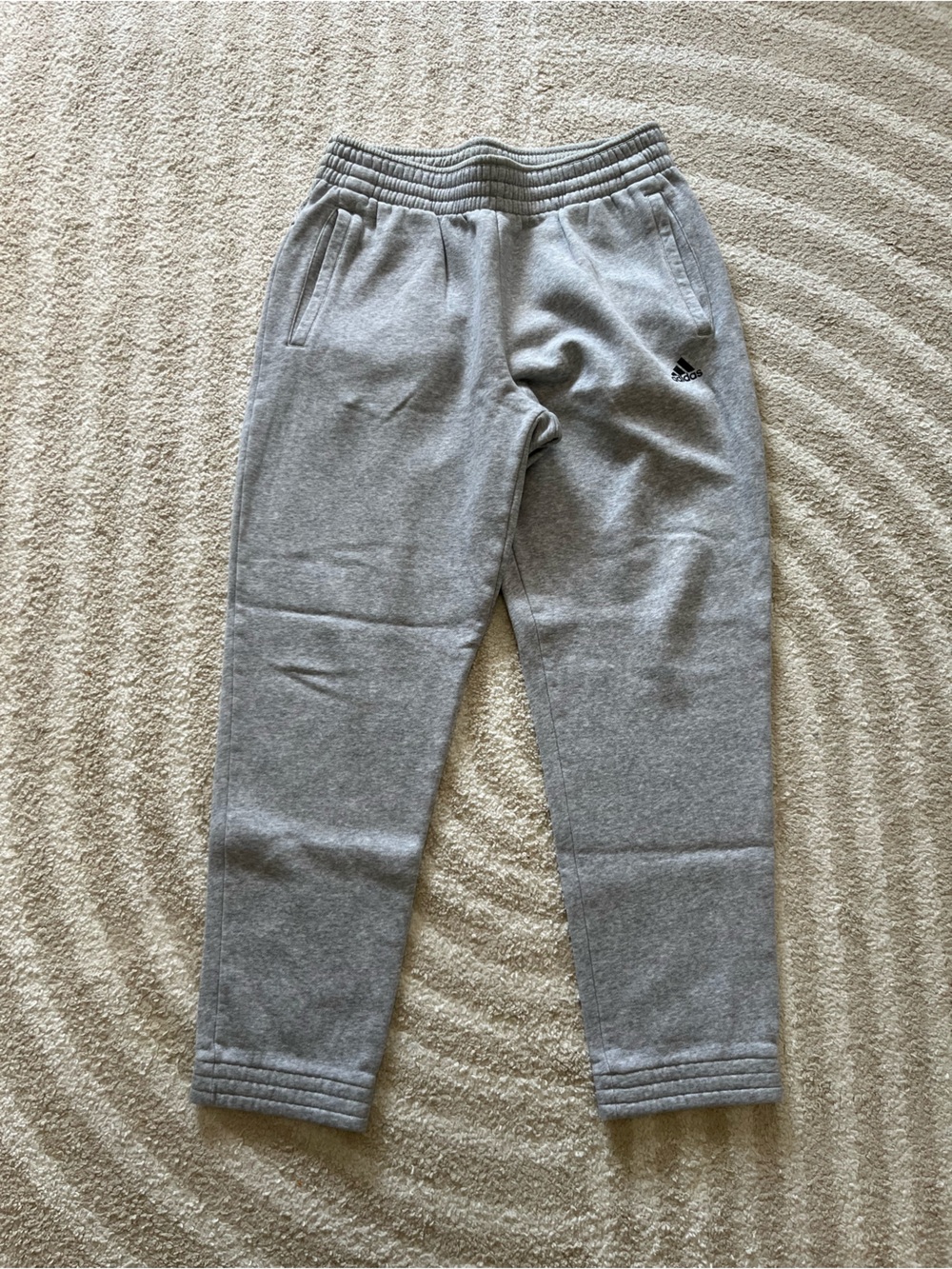 *Adidas Light Gray Joggers with Elastic Waist